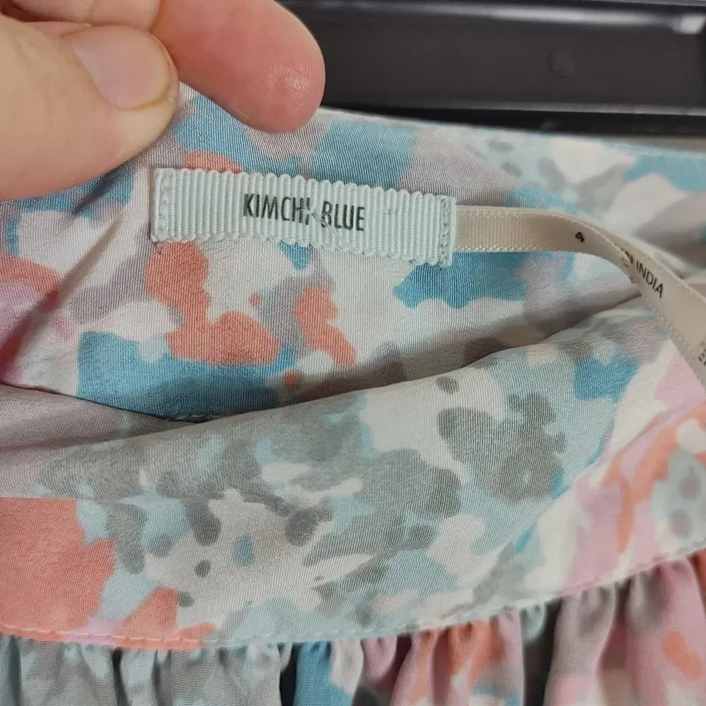 Urban Outfitters Kimchi Blu Watercolor Multicolored Tiered Skirt Women's Size 4.